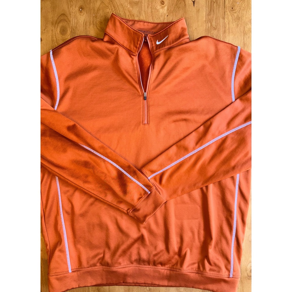 Nike Golf Therma-FIT Quarter Zip Pullover Burnt Orange Mens XL 423
